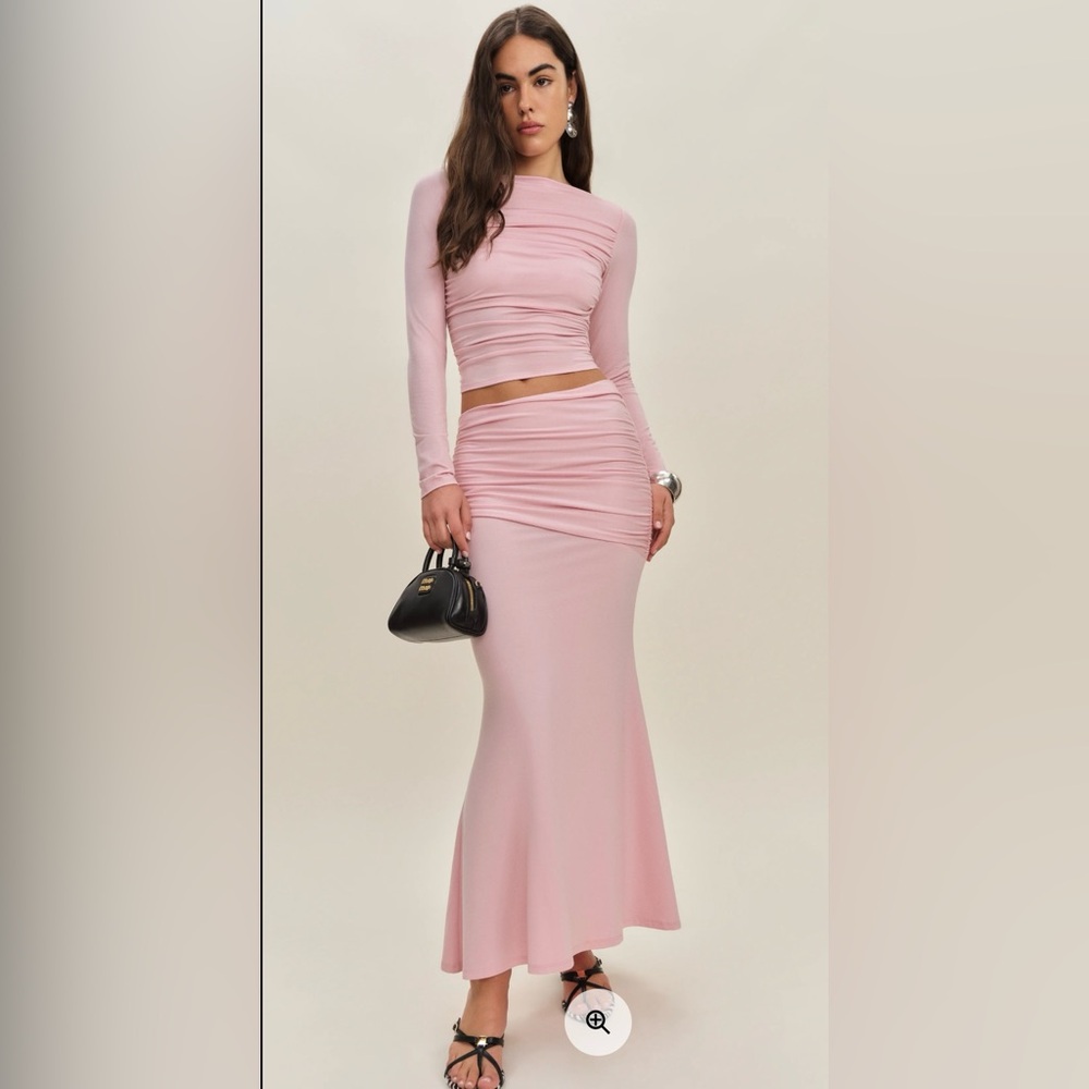 Reformation Emi Knit Two Piece Pink - Size M